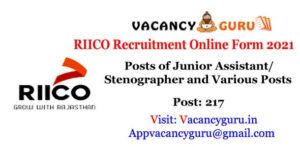 Rajasthan RIICO Recruitment Online Form 2021