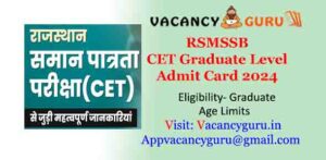 RSMSSB CET Graduate Level Admit Card 2024